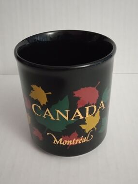 Tams Montreal Canada Travel Souvenir Coffee Mug Tea Cup Colorful Maple Leaves